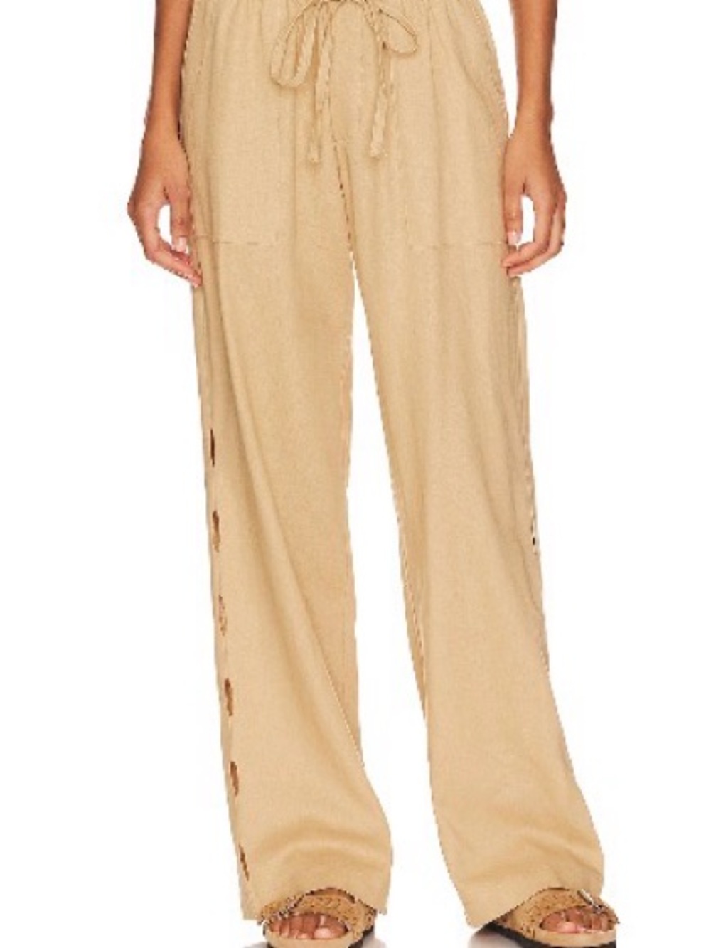Sanctuary  Stella Drawstring Wide-Leg Pants in khaki
